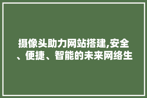 摄像头助力网站搭建,安全、便捷、智能的未来网络生活