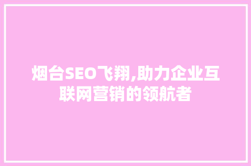 烟台SEO飞翔,助力企业互联网营销的领航者