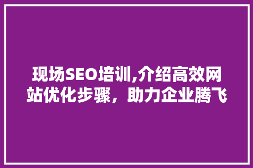 现场SEO培训,介绍高效网站优化步骤，助力企业腾飞 现场SEO培训,介绍高效网站优化步骤，助力企业腾飞 小程序开发