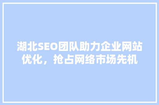 湖北SEO团队助力企业网站优化，抢占网络市场先机 湖北SEO团队助力企业网站优化，抢占网络市场先机 网站优化