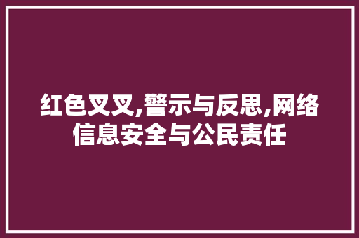 红色叉叉,警示与反思,网络信息安全与公民责任 红色叉叉,警示与反思,网络信息安全与公民责任 seo技术