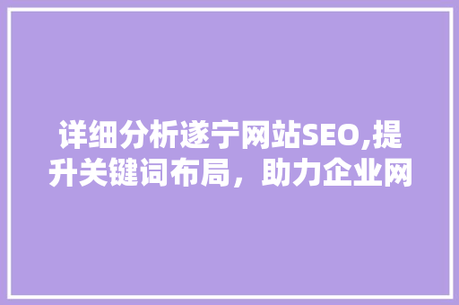 详细分析遂宁网站SEO,提升关键词布局，助力企业网络营销