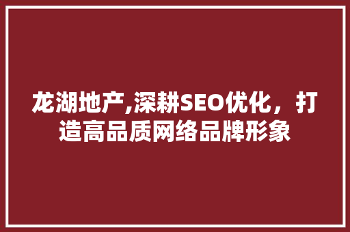 龙湖地产,深耕SEO优化，打造高品质网络品牌形象 龙湖地产,深耕SEO优化，打造高品质网络品牌形象 英文谷歌算法