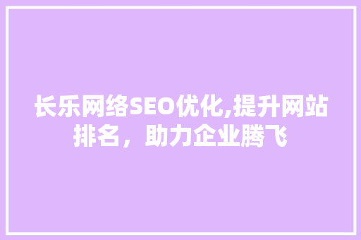 长乐网络SEO优化,提升网站排名，助力企业腾飞