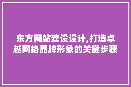 东方网站建设设计,打造卓越网络品牌形象的关键步骤