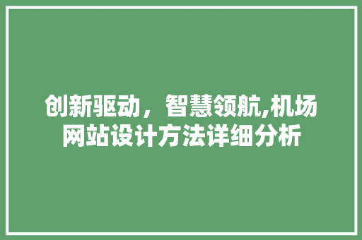 创新驱动，智慧领航,机场网站设计方法详细分析