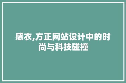 感衣,方正网站设计中的时尚与科技碰撞