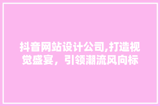 抖音网站设计公司,打造视觉盛宴，引领潮流风向标
