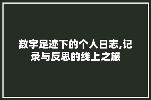 数字足迹下的个人日志,记录与反思的线上之旅 数字足迹下的个人日志,记录与反思的线上之旅 英文谷歌算法