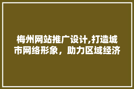 梅州网站推广设计,打造城市网络形象，助力区域经济发展