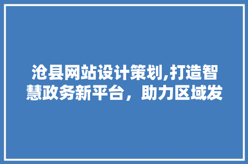 沧县网站设计策划,打造智慧政务新平台，助力区域发展新篇章