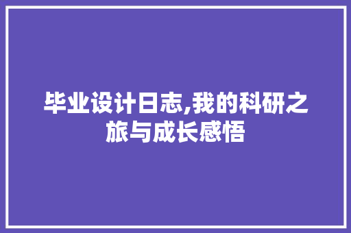 毕业设计日志,我的科研之旅与成长感悟