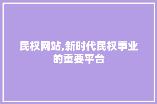 民权网站,新时代民权事业的重要平台