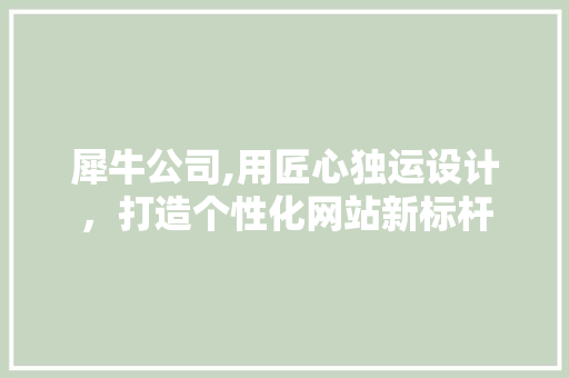 犀牛公司,用匠心独运设计，打造个性化网站新标杆