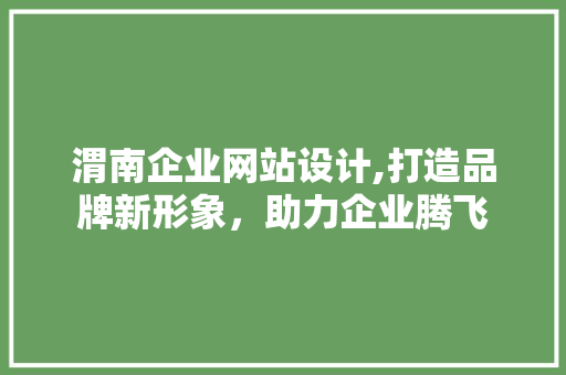 渭南企业网站设计,打造品牌新形象，助力企业腾飞