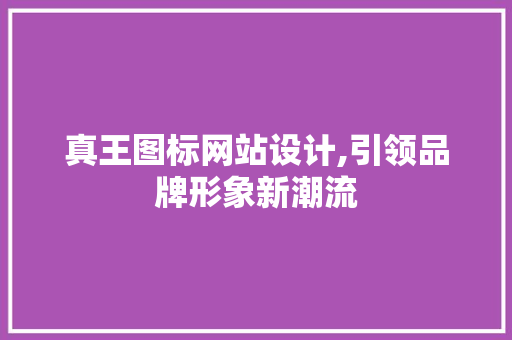 真王图标网站设计,引领品牌形象新潮流