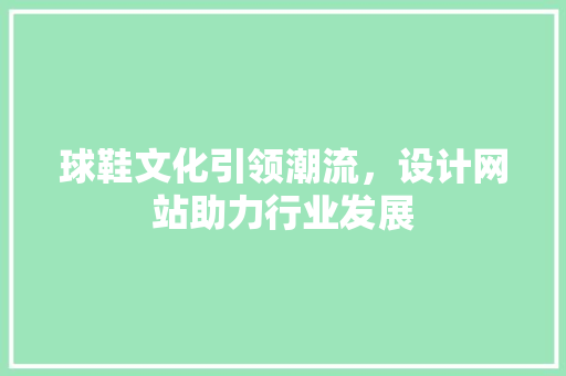 球鞋文化引领潮流，设计网站助力行业发展 球鞋文化引领潮流，设计网站助力行业发展 360搜优化