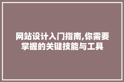 网站设计入门指南,你需要掌握的关键技能与工具