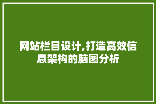 网站栏目设计,打造高效信息架构的脑图分析