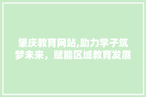 肇庆教育网站,助力学子筑梦未来，赋能区域教育发展