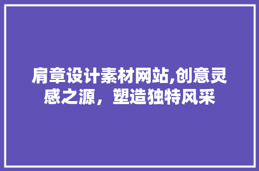 肩章设计素材网站,创意灵感之源，塑造独特风采