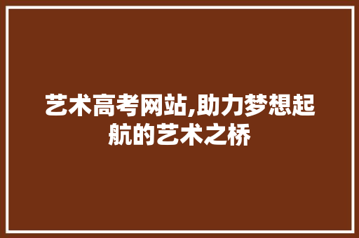 艺术高考网站,助力梦想起航的艺术之桥