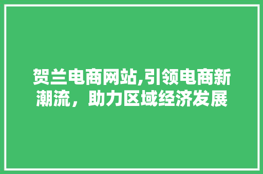 贺兰电商网站,引领电商新潮流，助力区域经济发展 贺兰电商网站,引领电商新潮流，助力区域经济发展 搜狗优化