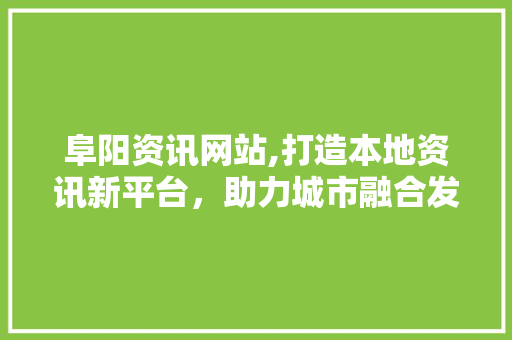 阜阳资讯网站,打造本地资讯新平台，助力城市融合发展 阜阳资讯网站,打造本地资讯新平台，助力城市融合发展 AI技术学习