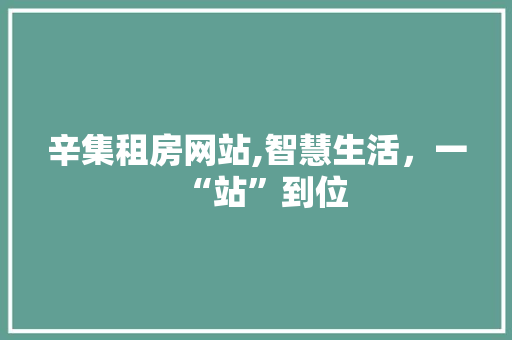 辛集租房网站,智慧生活，一“站”到位