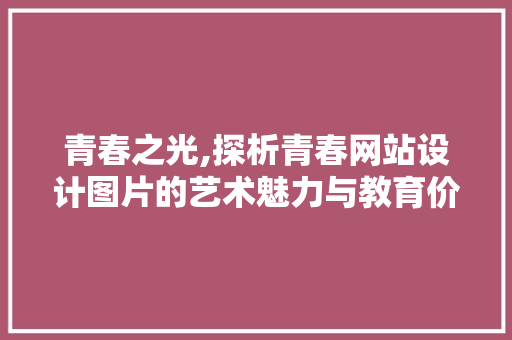 青春之光,探析青春网站设计图片的艺术魅力与教育价值