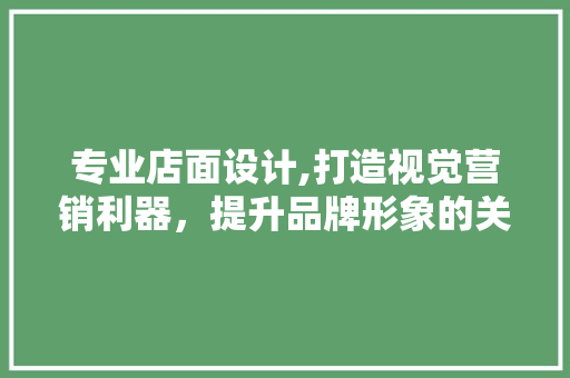 专业店面设计,打造视觉营销利器，提升品牌形象的关键步骤