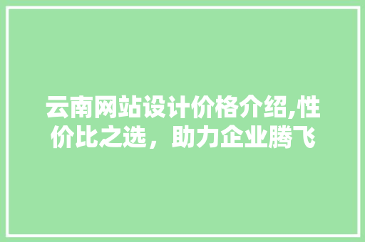 云南网站设计价格介绍,性价比之选，助力企业腾飞