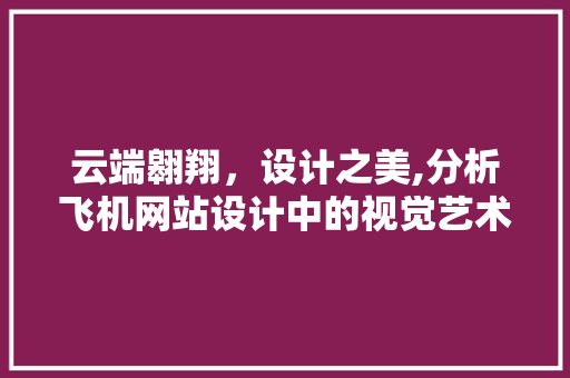 云端翱翔，设计之美,分析飞机网站设计中的视觉艺术 云端翱翔，设计之美,分析飞机网站设计中的视觉艺术 网站开发