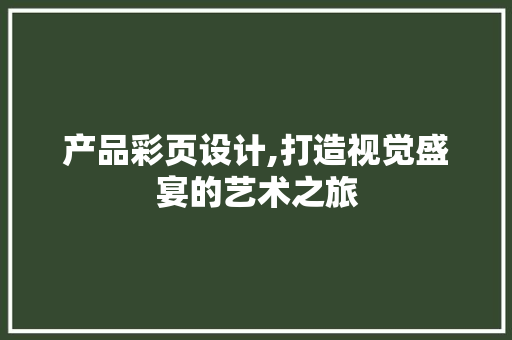产品彩页设计,打造视觉盛宴的艺术之旅